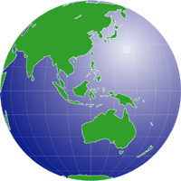 正射図法グラデ地図(東南アジア中心)の小さい画像