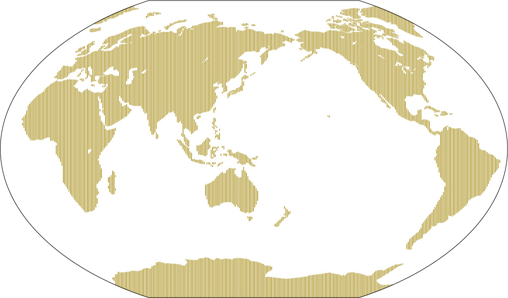 Winkel projection line map (Vertical line) image
