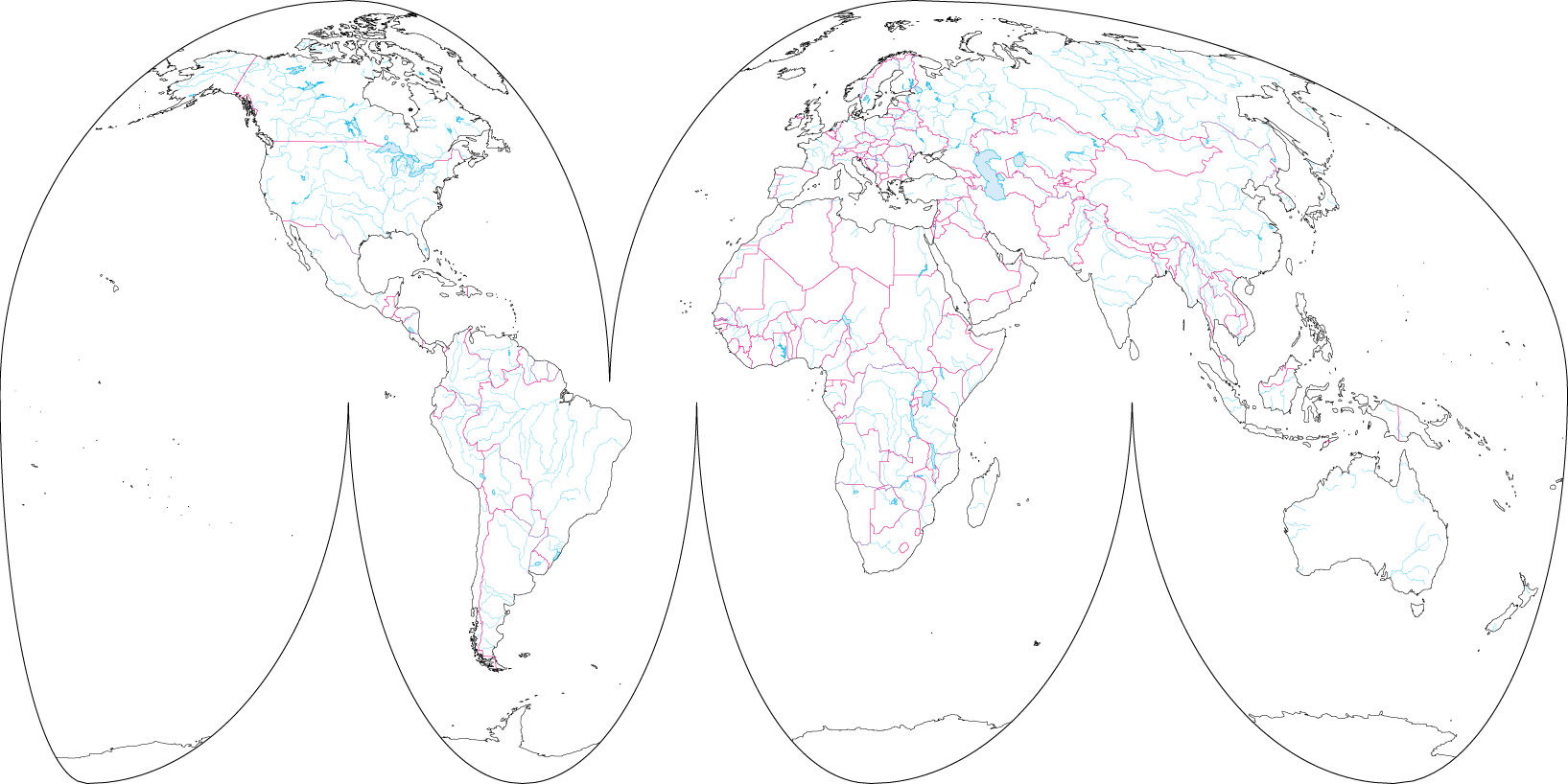 Goode projection (With borders) image