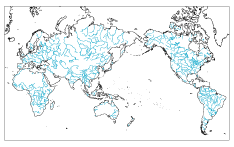 Miller projection - Asia center (Without borders) small image