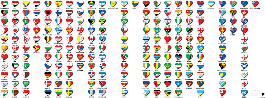 デザイン国旗ハート2の画像