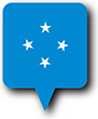 ミクロネシアの国旗角丸ピンフリー画像