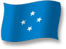 ミクロネシアの国旗ゆらめきグラデシャドウフリー画像
