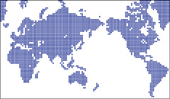 ミラー図法ドット地図(大ドット)の小さい画像