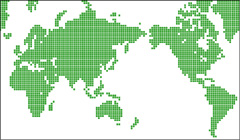 ミラー図法スクウェア地図(大スクウェア)の小さい画像