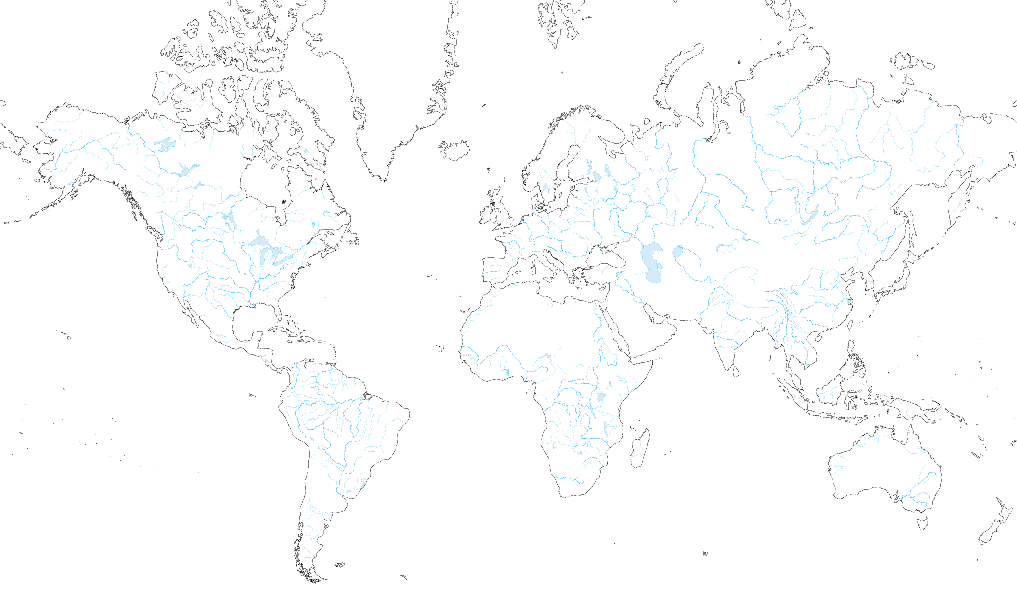ミラー図法世界地図ヨーロッパ中心 国境なし